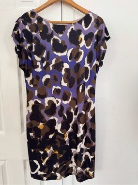 Trina Turk Purple and Brown Leopard-Print Mini Dress